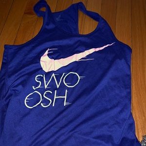 Nike purple and pink swoosh tank top